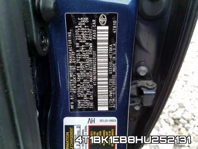 4T1BK1EB8HU252131 фото 2