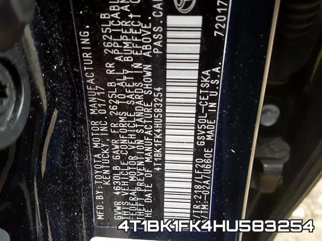 4T1BK1FK4HU583254 фото 2