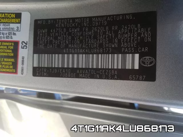 4T1G11AK4LU868173 фото 2