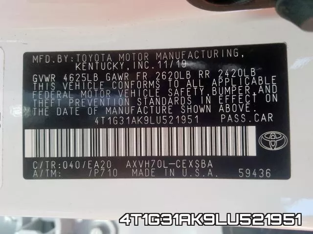 4T1G31AK9LU521951 фото 2