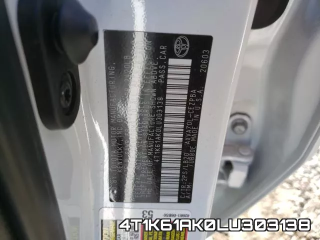 4T1K61AK0LU303138 фото 2