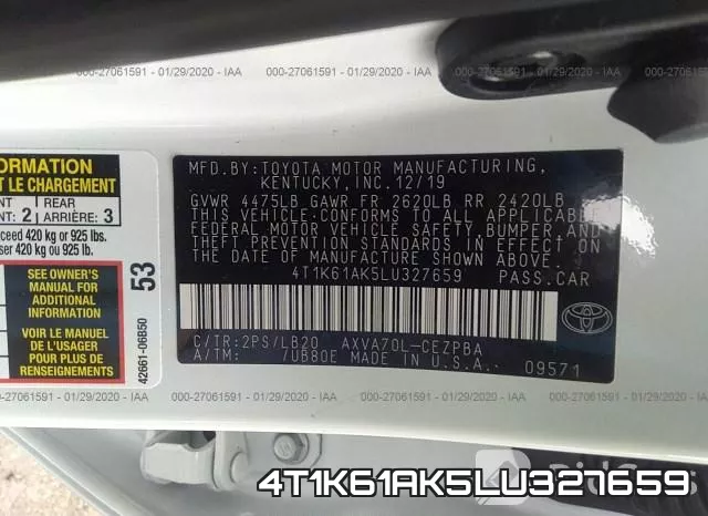 4T1K61AK5LU327659 фото 10