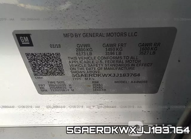 5GAERDKWXJJ183764 фото 10