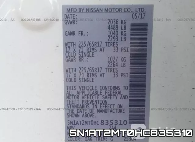5N1AT2MT0HC835310 фото 10