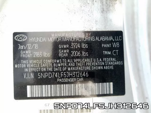 5NPD74LF5JH312646 фото 2