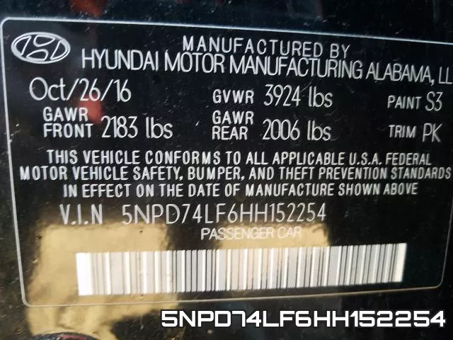 5NPD74LF6HH152254 фото 2