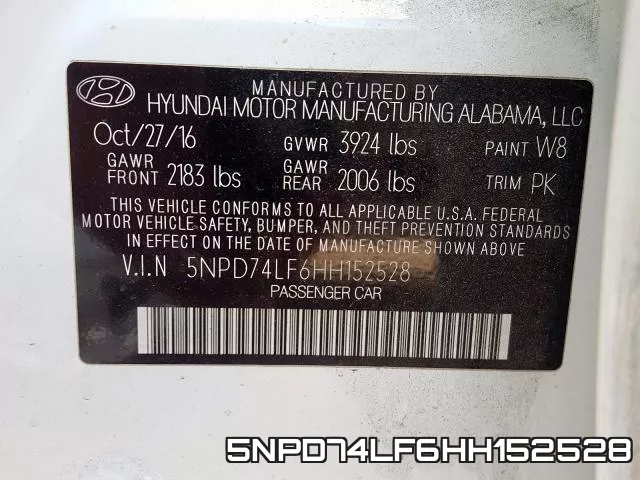5NPD74LF6HH152528 фото 2