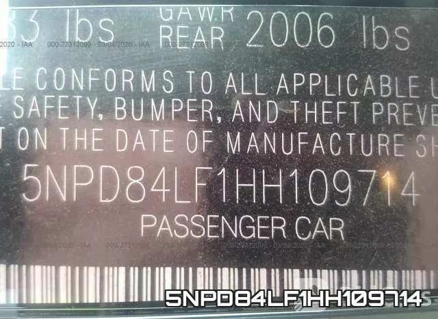 5NPD84LF1HH109714 фото 10