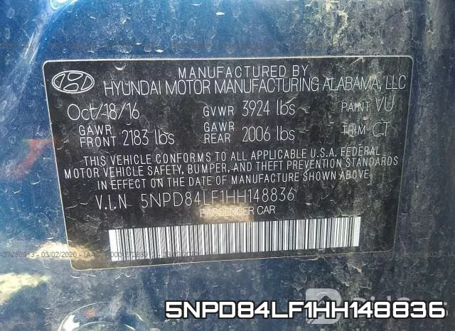 5NPD84LF1HH148836 фото 10