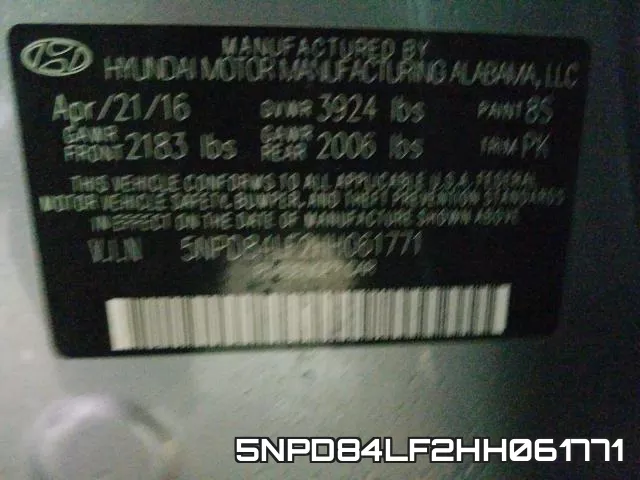 5NPD84LF2HH061771 фото 2