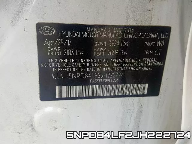 5NPD84LF2JH222724 фото 2