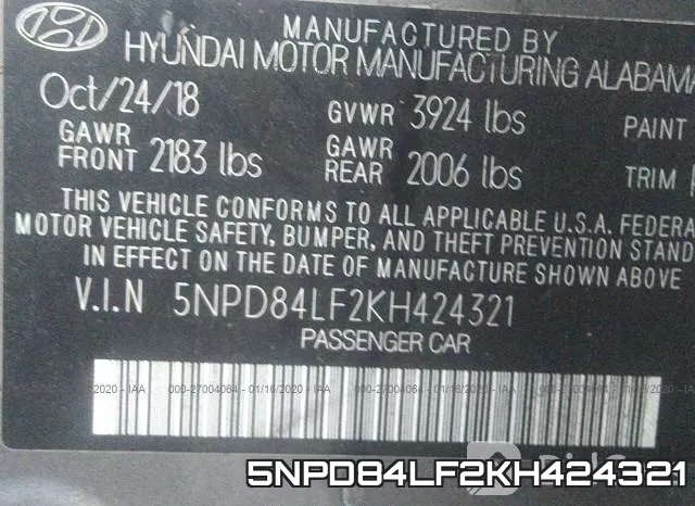 5NPD84LF2KH424321 фото 10