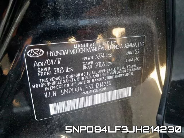 5NPD84LF3JH214230 фото 2