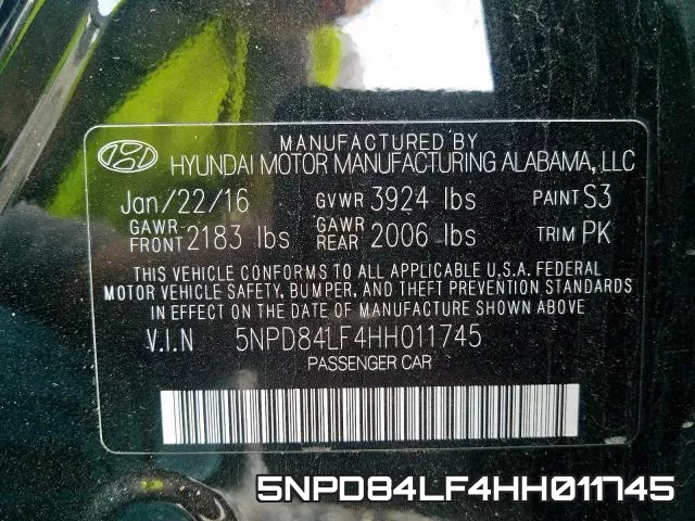 5NPD84LF4HH011745 фото 2