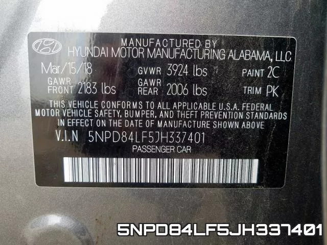 5NPD84LF5JH337401 фото 2