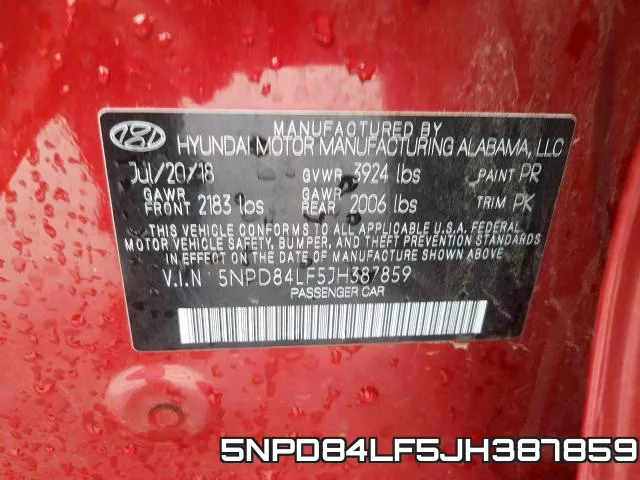 5NPD84LF5JH387859 фото 2