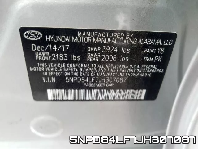 5NPD84LF7JH307087 фото 2