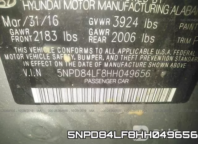 5NPD84LF8HH049656 фото 10