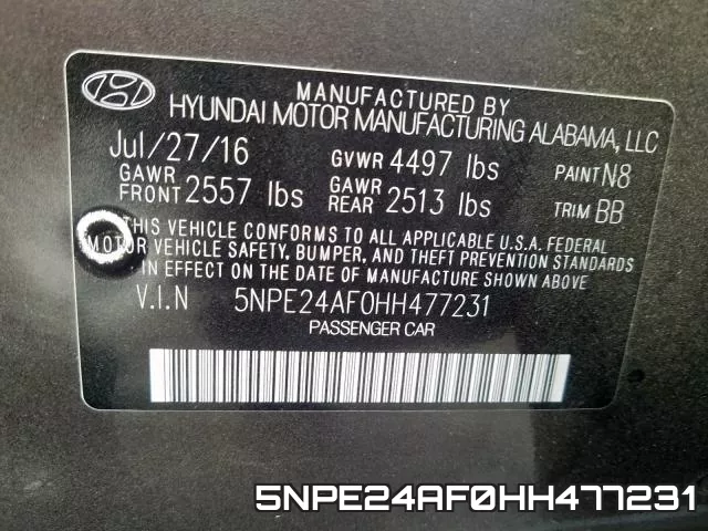 5NPE24AF0HH477231 фото 2