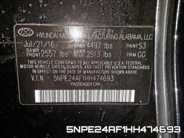 5NPE24AF1HH474693 фото 2