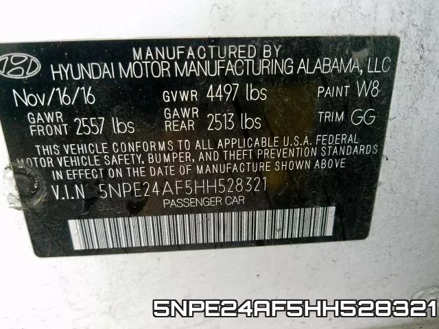 5NPE24AF5HH528321 фото 2