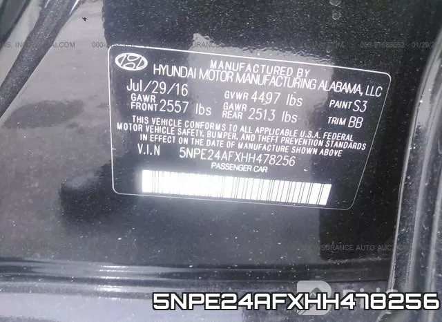 5NPE24AFXHH478256 фото 10