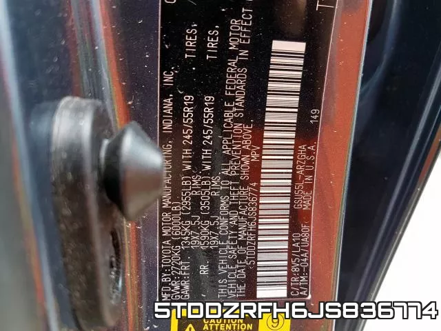 5TDDZRFH6JS836774 фото 2