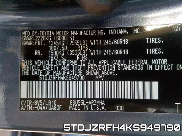 5TDJZRFH4KS949790 фото 2