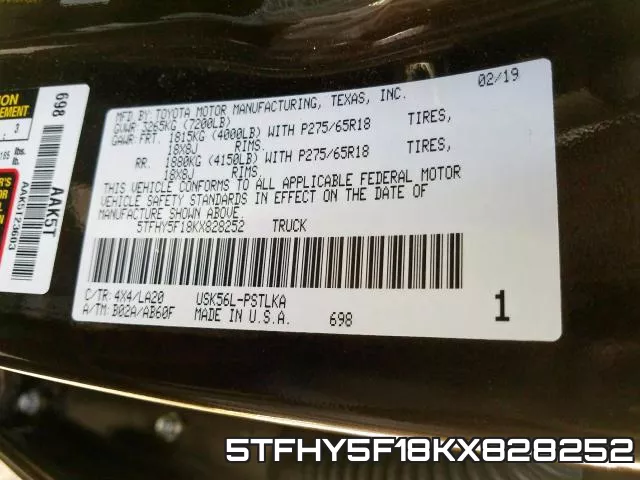 5TFHY5F18KX828252 фото 2