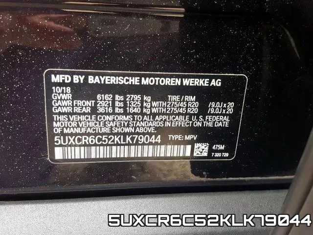 5UXCR6C52KLK79044 фото 2