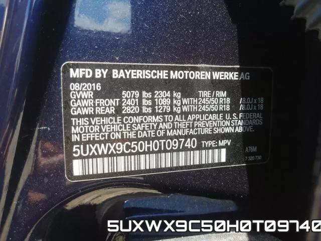 5UXWX9C50H0T09740 фото 2