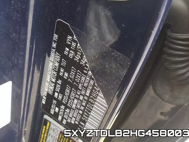 5XYZTDLB2HG458003 фото 2
