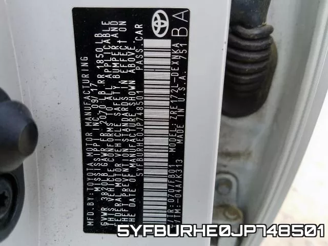 5YFBURHE0JP748501 фото 2