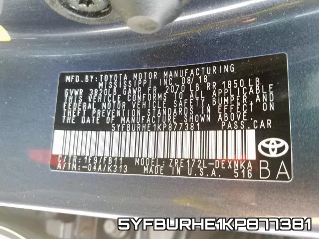 5YFBURHE1KP877381 фото 2