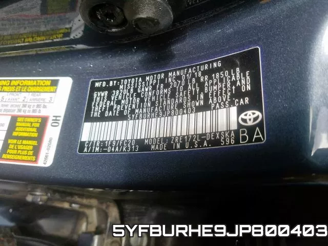 5YFBURHE9JP800403 фото 2