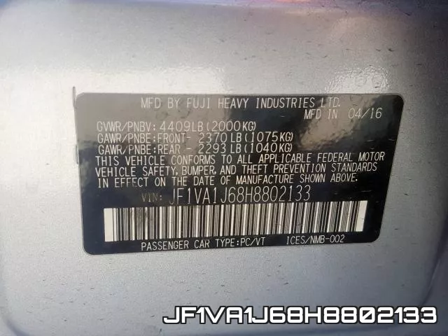 JF1VA1J68H8802133 фото 2