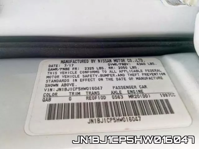 JN1BJ1CP5HW016047 фото 2