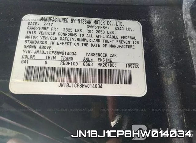 JN1BJ1CP8HW014034 фото 10