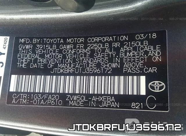 JTDKBRFU1J3596172 фото 10