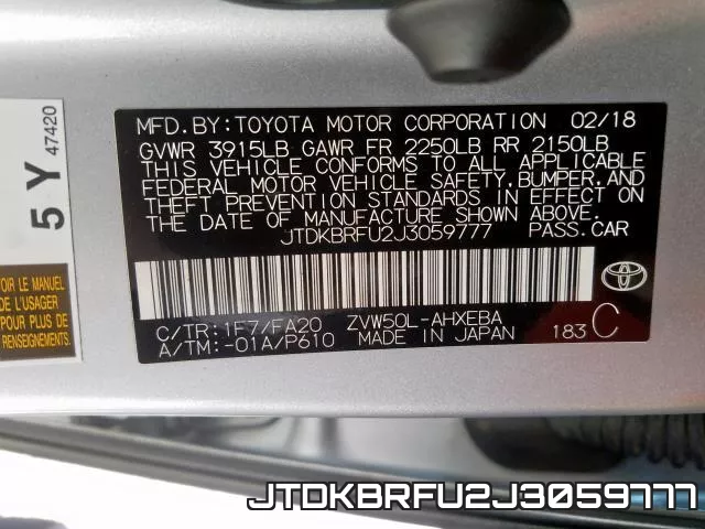 JTDKBRFU2J3059777 фото 2
