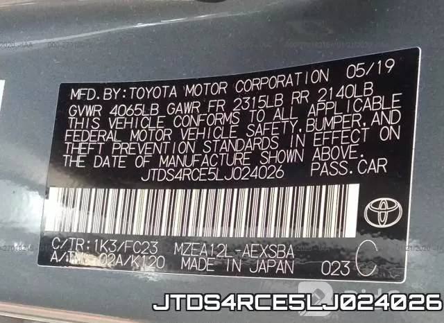 JTDS4RCE5LJ024026 фото 10
