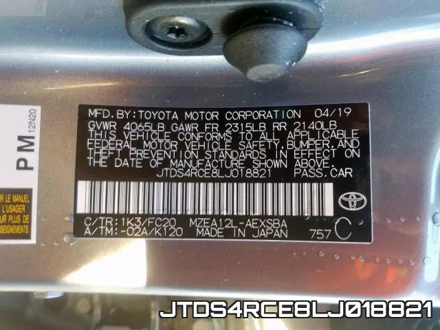 JTDS4RCE8LJ018821 фото 2