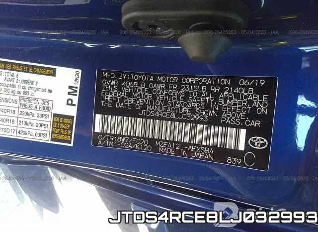 JTDS4RCE8LJ032993 фото 10
