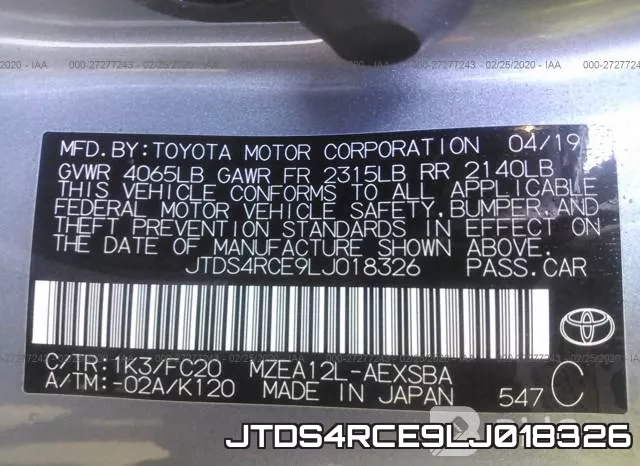 JTDS4RCE9LJ018326 фото 10