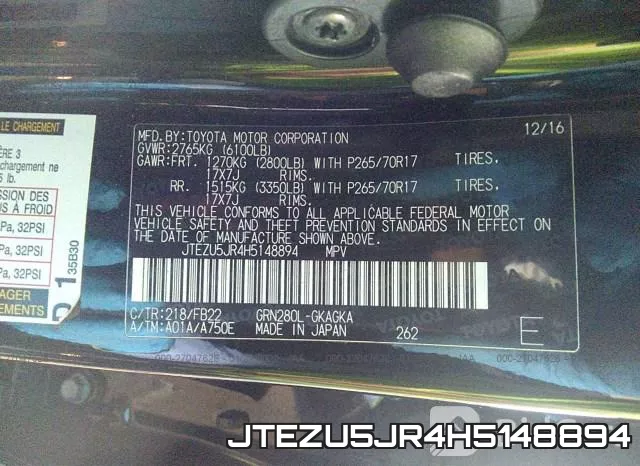 JTEZU5JR4H5148894 фото 10