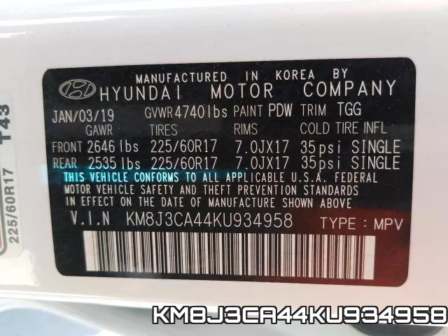 KM8J3CA44KU934958 фото 2