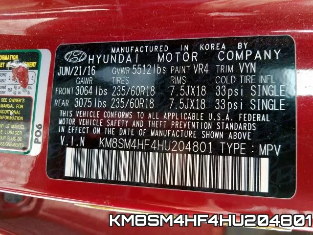 KM8SM4HF4HU204801 фото 2