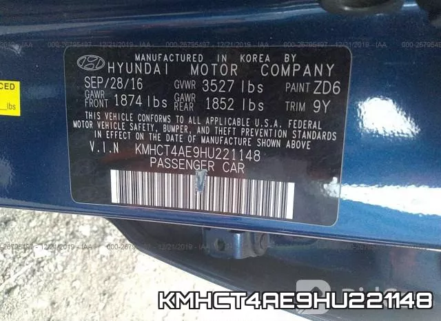 KMHCT4AE9HU221148 фото 10