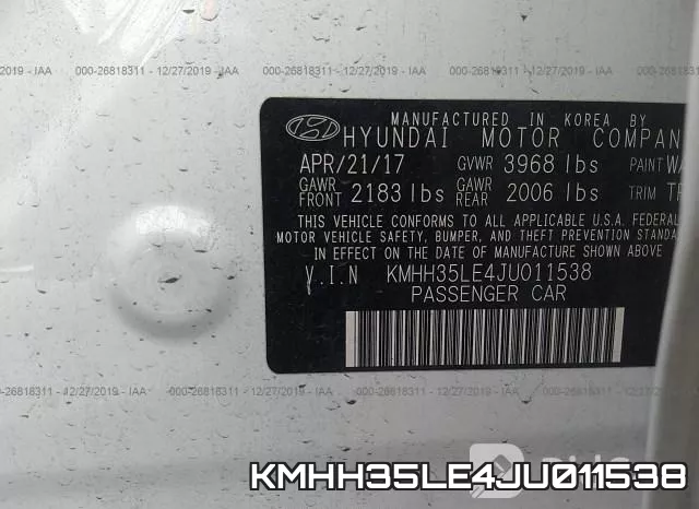 KMHH35LE4JU011538 фото 10