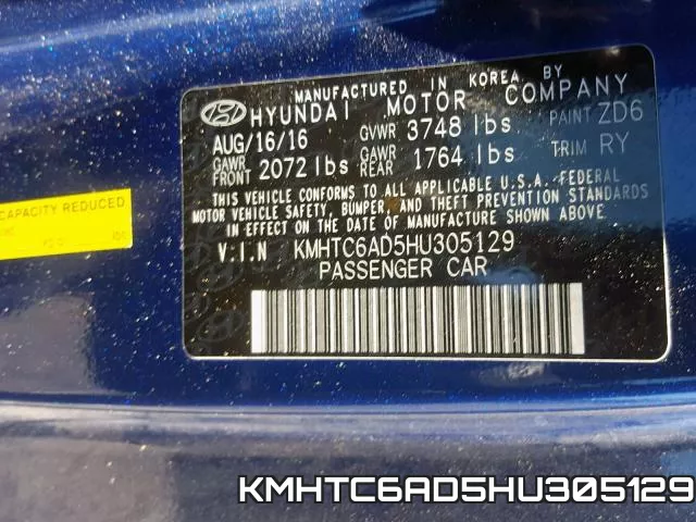 KMHTC6AD5HU305129 фото 2